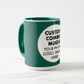 Mug Round Frame Photo Logo Large Green Custom Combo (Devant gauche)