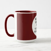 Mug Round Frame Photo Logo Large Maroon Custom Combo (Gauche)