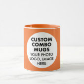 Mug Round Frame Photo Logo Orange Custom Combo (Centre)