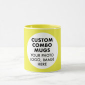Mug Round Frame Photo Logo Yellow Custom Combo (Centre)