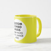Mug Round Frame Photo Logo Yellow Custom Combo (Devant droit)
