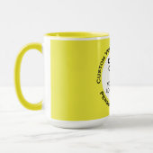 Mug Round Frame Photo & Text Large Yellow Custom Combo (Gauche)