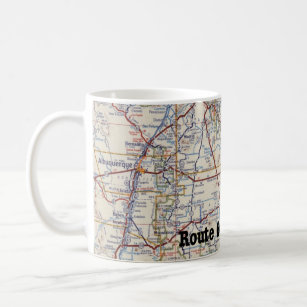Mug Route 66 New Mexico Vintage 50's Map Coffee Cup