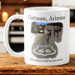 Mug Route 66 Oatman Arizona Burros Dans La Rue