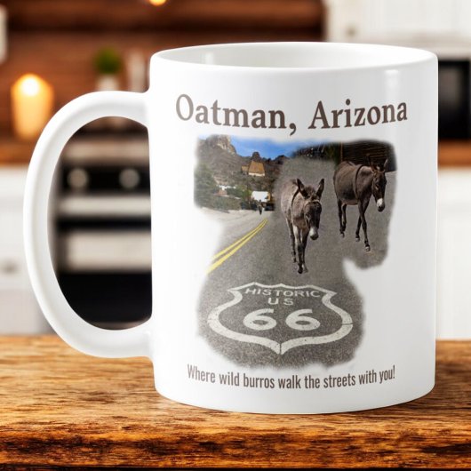 Mug Route 66 Oatman Arizona Burros Dans La Rue