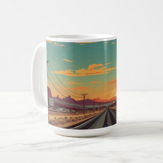 Mug Route 66 Vintage American Road Trip Art (Devant gauche)