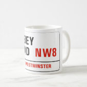 Mug Route d'abbaye, plaque de rue de Londres (Devant droit)