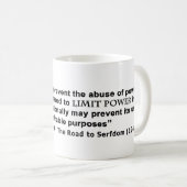 Mug Route de Friedrich Hayek à la citation de (Devant droit)