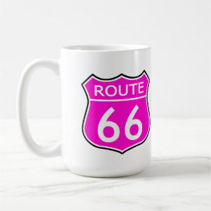 Mug Route d'État 66 Voyage Rose chaud