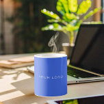 Mug Royal bleu logo commercial rectangulaire<br><div class="desc">Une couleur arrière - plan bleue royale tendance. Personnalisez et ajoutez votre logo commercial rectangulaire. Vous pouvez modifier la couleur de l'arrière - plan pour qu'elle corresponde à votre marque.</div>