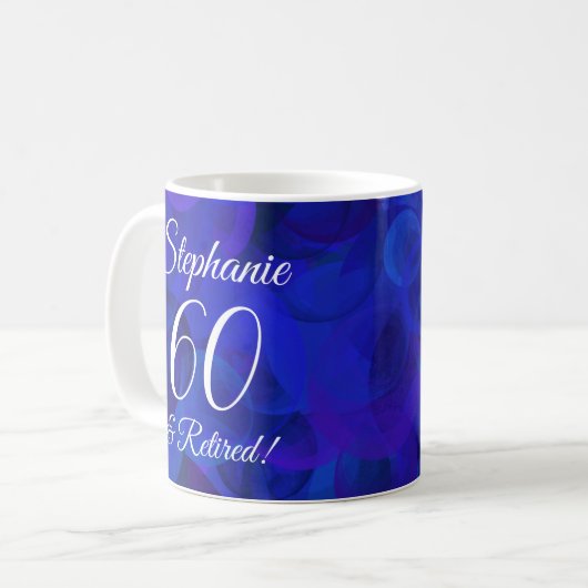Mug Royal Blue 60 et retraite (Devant gauche)