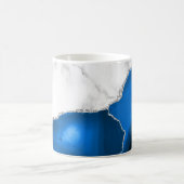 Mug Royal Blue Agate Silver Glitter White Marble  (Centre)