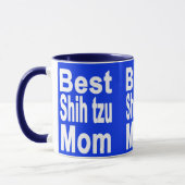 Mug Royal Blue Best Shih tzu Maman Mug, Chien (Gauche)