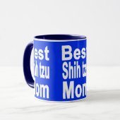 Mug Royal Blue Best Shih tzu Maman Mug, Chien (Devant gauche)