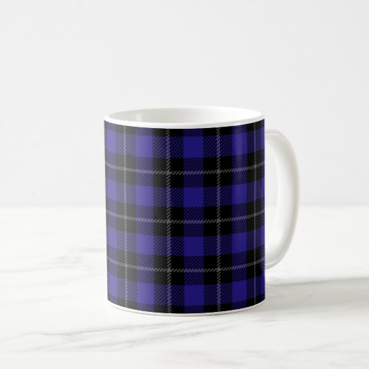 Mug Royal Blue Black Plaid (Devant droit)