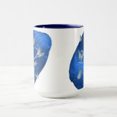 Mug Royal Blue Butterflies Initiales Lettre D Monogram (Centre)