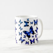 Mug Royal Blue Elegant Whimsical Butterflies (Devant droit)