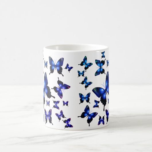 Mug Royal Blue Elegant Whimsical Butterflies (Centre)