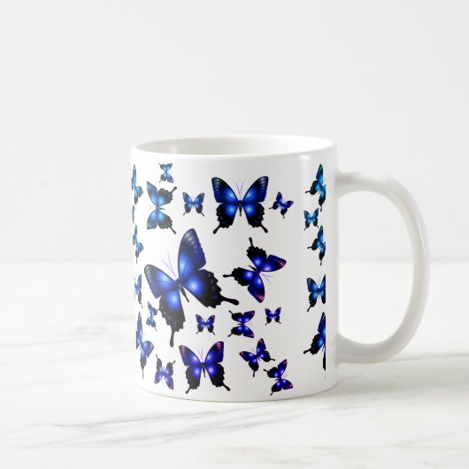 Mug Royal Blue Elegant Whimsical Butterflies (Droite)