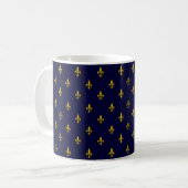Mug Royal Blue Fleur De Lis Motif (Devant gauche)