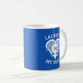 Mug Royal Blue Lacrosse Mon coeur (Devant droit)