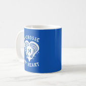 Mug Royal Blue Lacrosse Mon coeur (Devant gauche)