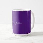 Mug Royal Purple Plain Élégante Calligraphie minimalis (Devant droit)