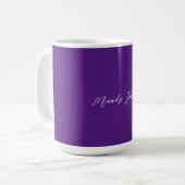 Mug Royal Purple Plain Élégante Calligraphie minimalis (Devant gauche)