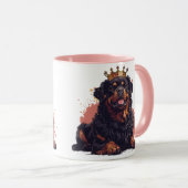 Mug Royal Rottweiler Dog Queen Crown (Devant droit)