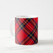 Mug Royal Stewart tartan rouge noir plaid (Devant gauche)