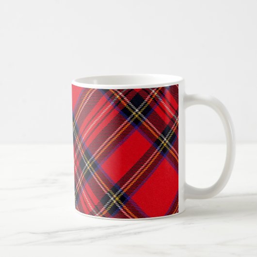 Mug Royal Stewart tartan rouge noir plaid (Droite)