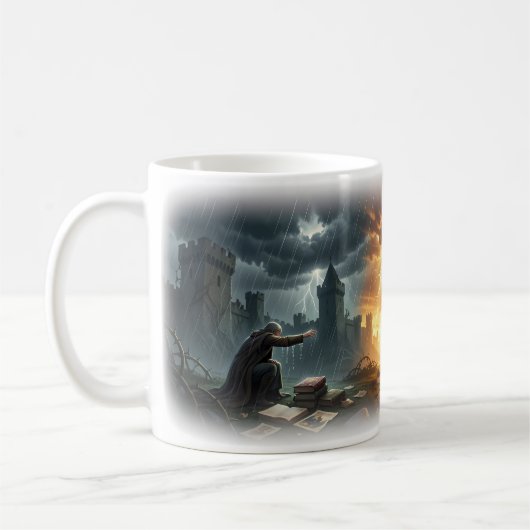 Mug Royaume éclairé par la tempête de l'art de courage (Gauche)