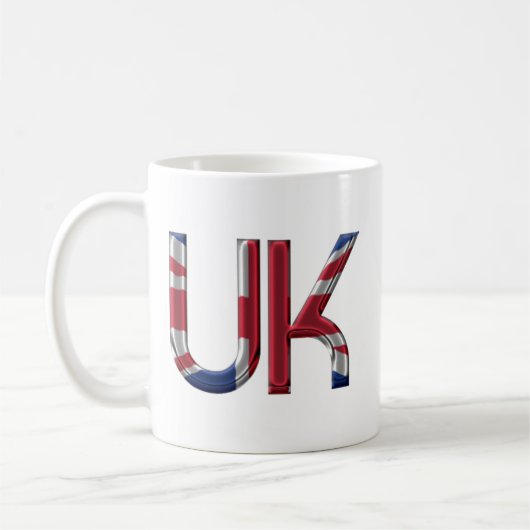 Mug Royaume-Uni Union Jack British Drapeau Typographie (Gauche)