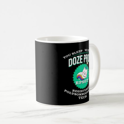 Mug RPSGT Kawaii Caticorn Doze PolySomnoGraphic Tech (Devant droit)