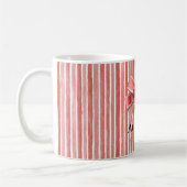 Mug Ruban à rayures de canne à bonbons rose rouge (Gauche)