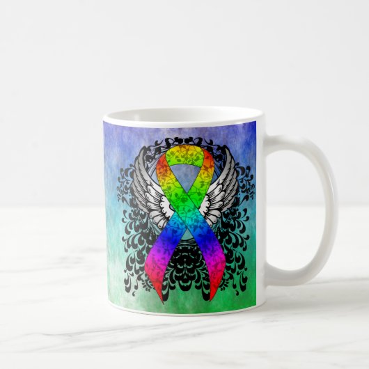Mug Ruban arc-en-ciel avec ailes (Droite)