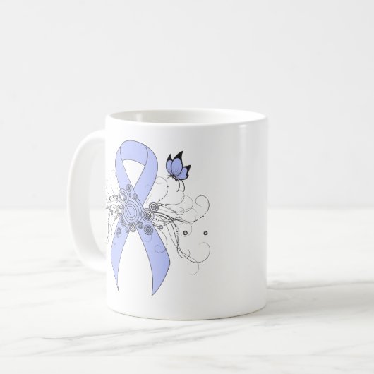 Mug Ruban bleu clair avec papillon (Devant gauche)