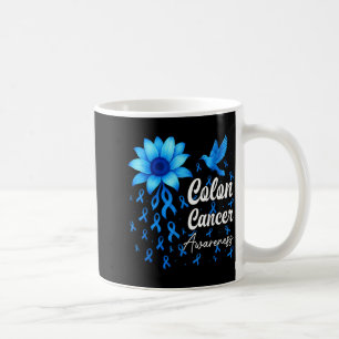 Mug Ruban bleu colorectal tournesol cancer du côlon