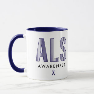 Mug Ruban bleu de sensibilisation à la SLA