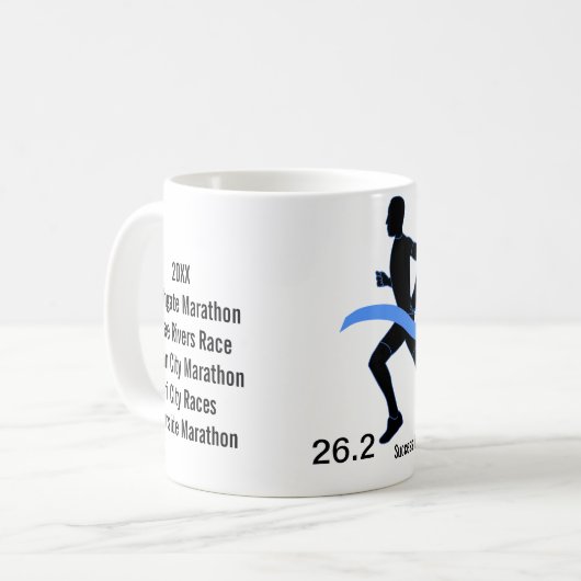 Mug Ruban bleu du marathon des hommes (Devant gauche)