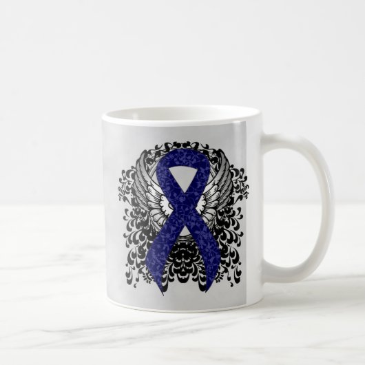 Mug Ruban bleu foncé avec ailes (Droite)
