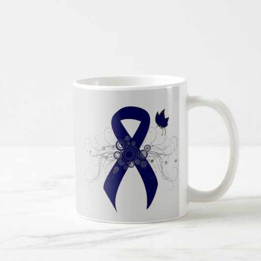 Mug Ruban bleu foncé avec papillon (Droite)