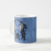 Mug Ruban bleu Paisley avec ailes (Devant gauche)
