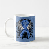 Mug Ruban bleu Paisley avec ailes (Gauche)