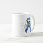 Mug Ruban bleu Paisley avec papillon (Devant droit)