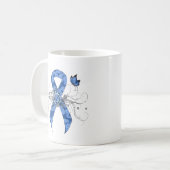 Mug Ruban bleu Paisley avec papillon (Devant gauche)
