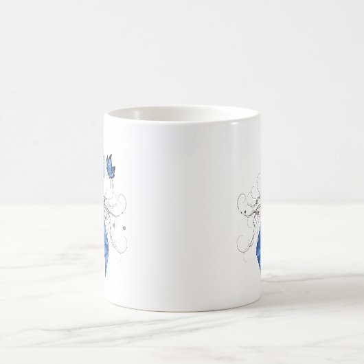 Mug Ruban bleu Paisley avec papillon (Centre)