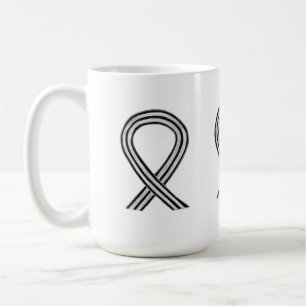 Mug Ruban d'art personnalisé Noir et Blanc