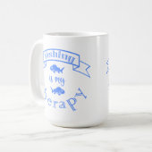 Mug Ruban de bannière citation La pêche est ma thérapi (Devant gauche)
