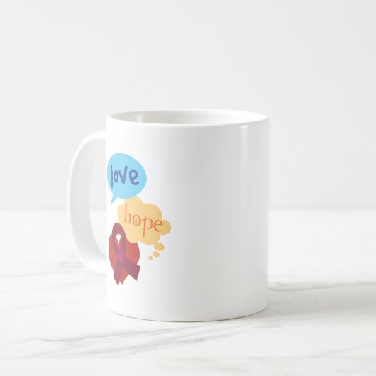Mug Ruban de Bourgogne d'espoir d'amour (Devant gauche)
